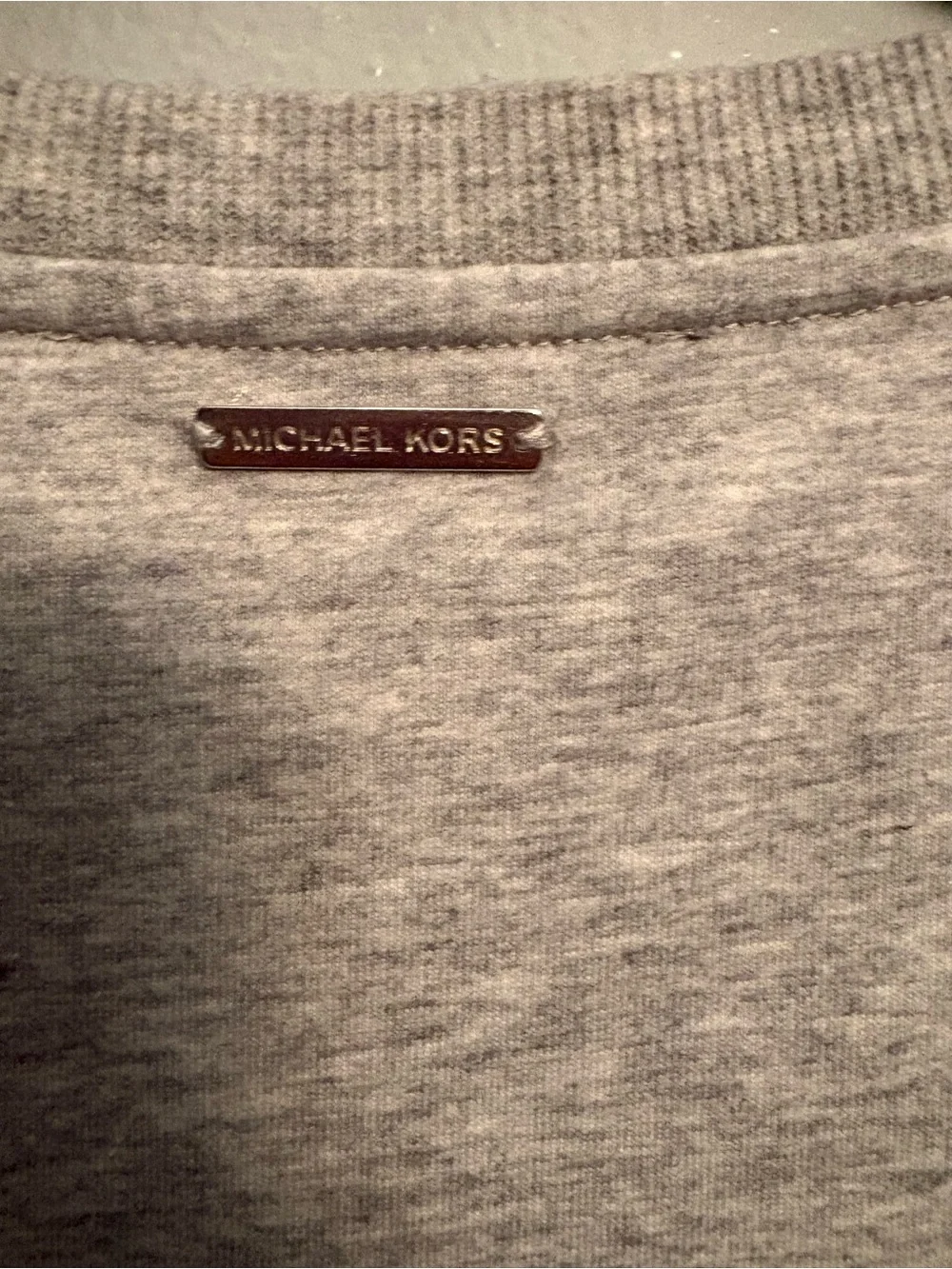 Michael Kors Heather Gray Crewneck Sweatshirt with Studded MK